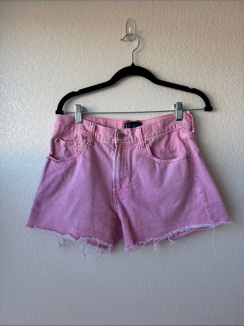GAP Pink Stride Denim Cutoff Shorts with Raw Hem